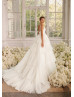 Ivory Glitter Tulle Ruffle Elegant Wedding Dress